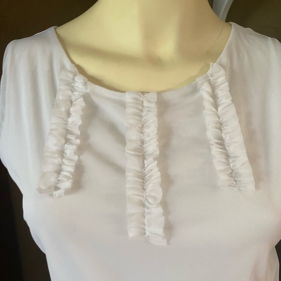 OSCALITO Filo di Scozia Sleeveless Shirt Top White Womens size 4, made in Italy - Picture 8 of 8